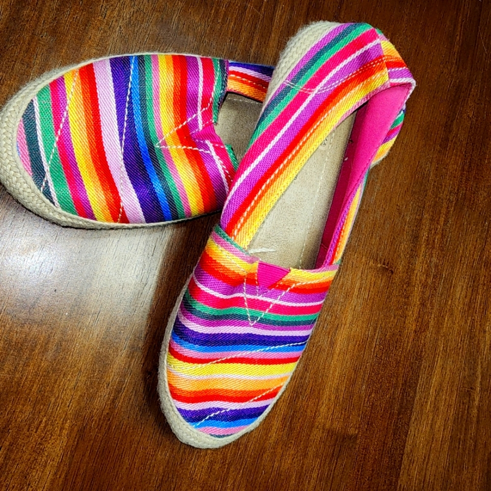 MIA Amore with Memory Foam Armanda Multi Colored Serape Stripe Espadrilles